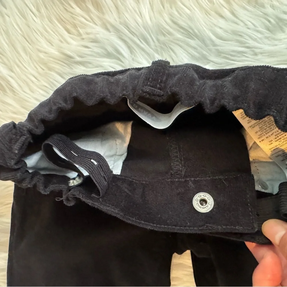 Old Navy‎ Girls Black Corduroy Pants Size 8 Pull On Slim Stretch